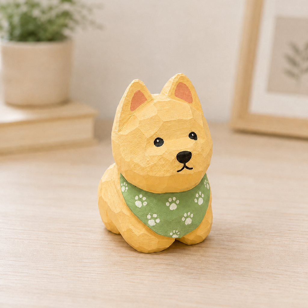 DIY Dog Figurine Painting Kit - Unpainted Wood PLA Craft Set