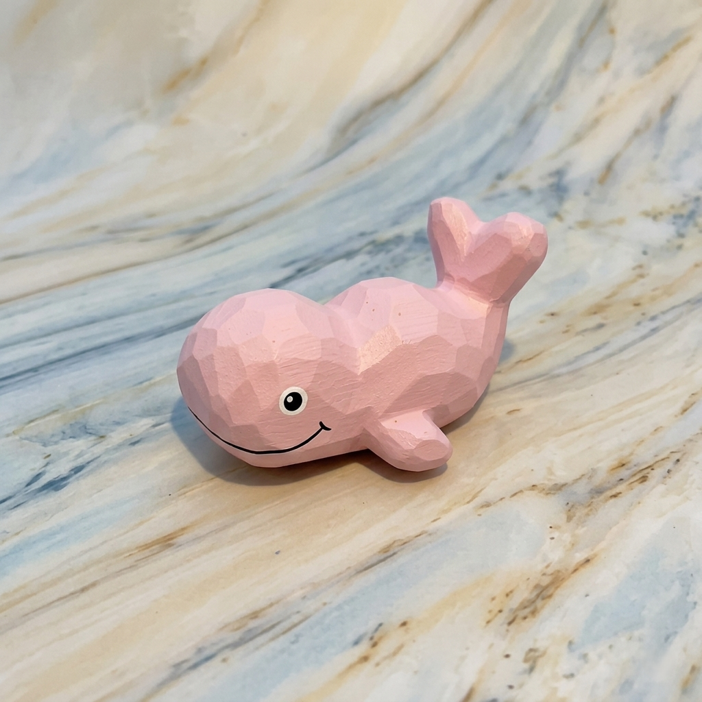 Paint Your Own Whale Figurine | DIY Wood PLA Beluga Kit | Ocean Desk Decor